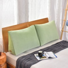 소하임 릴렉스 극세사 삼각 등받이 쿠션, 파스텔그린