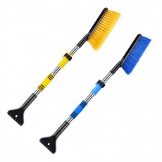 제설 브러시 얼음 스크래퍼 눈 빗자루 성에 제거기 멀티 스크래퍼 조절형 확장봉, 옐로우, 1개
