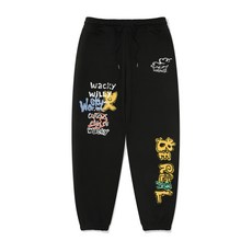 매장정품 와키윌리 WACKY WILLY 스프레이 그래픽 스웻 팬츠 블랙 MG2403PT12BK 498881