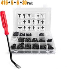 본네트고정핀 후드핀 자동차 지렛대 스포츠 패스너 플라스틱, A. 415개입 상자  빨간색 드라이버