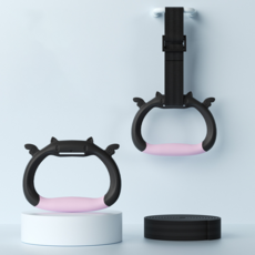 가정용 체조링 철봉링 안심한 재질 고무 손잡이 길이 조절가능 2M 블루 블랙