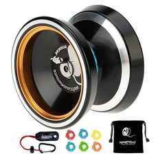 Magicyoyo 전문 비 응답 Yoyo M001-B 금속 링 중간 요요+여분의 5 줄+백인 합금 알루미늄 요요, 검은색