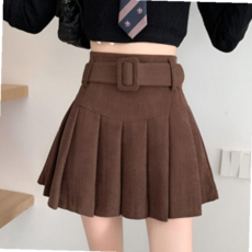 미니치마바지 여성 겨울 러블리코디 코듀로이 벨트 주름 미니스커트