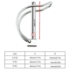 튼튼한 트레일러 히치 래치 핀 커플러 잠금 안전 트랙터용 스테인레스 스틸, 5X45mm, 1개