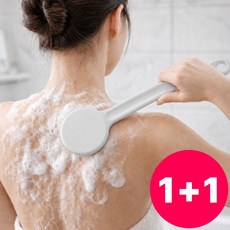 러빅 바디브러쉬 샤워솔 등밀이 목욕 클렌징, 1개, 2개입, 화이트