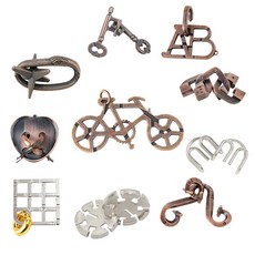 구름너머 캐스트퍼즐 10개 세트 메탈 지혜의고리 두뇌 개발, 1개