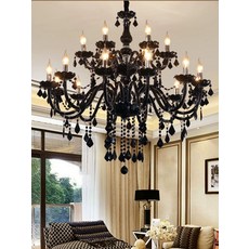 블랙 샹들리에 거실 로비 실내 레스토랑 마카롱, 단층 3구