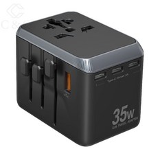 C & C 萬國旅行充 PD65W 氮化鎵 全球通用充電頭, 1個, 35W(1USB+4Type-C)