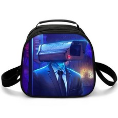 馬桶人Skibidi Toilet遊戲週邊卡通兒童印花圓形餐包可定製 75RC, 馬桶人14, 1個