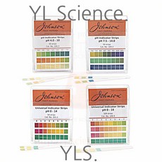 Johnson Professional pH시험지 정밀형 만능형 패드형 4종 pH Test Paper 리트머스지 염화코발트지, 광역만능형 4색 pH 0~14 (100매입)