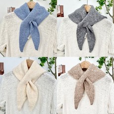 여성 삼각 가오리 니트 머플러 목도리 여자 겨울 방한 끼우는 스카프 2203_EA, 그린