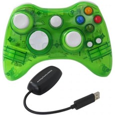 2023년 신제품 24GHz 무선 컨트롤러 Xbox 360 호환 더블 모터 진동 게임패드 게이밍 조이패드 그린, Green, 1개