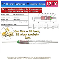 10pcs TF 열 퓨즈 RY 10A 15A 250V 온도 72C 85C 99 110 121 125 142 157 160 165C 172C 185C 192C 216C 240C 28, [05] 10A 121C 10pcs