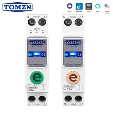 전기절감기 전기절약기 전력량계 Ewelink TOMZN 1P N 63A 110V 220V WIFI 스마트 스위치 에너지 미터 Kwh 계량 회로 차단기 타이머 릴레이 홈 보호, TOB9e-63 No metering, TOB9e-63 16A, 1개