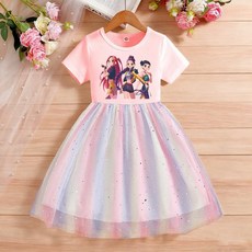 케이팝 데몬헌터스 드레스 원피스 어린이 여아 오버핏 미라 코스튬 반팔 캐릭터 조이