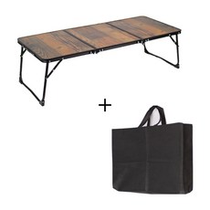 KOOLMAN(쿨맨) 3단 폴딩 접이식 캠핑 테이블 92, 3단폴딩 테이블 - 빈티지블랙 + 수납가방