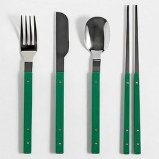 깔린느 커트러리 한식 세트 숟가락 젓가락 선물 상자 케이스, 1개, 한식세트, 그린