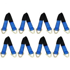 마티 제품 4개 세트 24인치 HD 축 끈 차량 운반용 견인차 휠 타이 다운 스트랩, 2인치 x 24인치, 8개 팩, 파란색