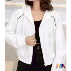 拉鍊口袋抽繩連帽風衣外套 運動時尚防風外套 縮口袖 休閒百搭長袖薄外套