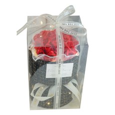 噗可 手工香皂玫瑰花束 精緻禮盒包裝 永不凋謝 告白求婚 節日生日紀念禮物, 小香風香皂玫瑰花束 11朵可可小姐(紅), 1個