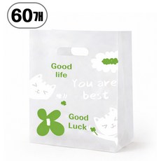 반투명 비닐 쇼핑백, 60개, 클로버 60개, 클로버