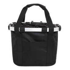 BenF Home 자전거 바구니 접이식 장바구니 탈부착 미니벨로 앞바구니 휴대용 라이딩 수납 가방, 1개, 블랙