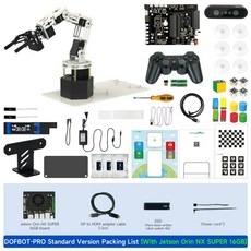 Yahboom DOFBOT PRO 로봇 팔 ROS 오픈 서포트 Jetson Orin SUPER 3D 클라우드 스캔 그립, Sta-OrinNXSUPER16GB