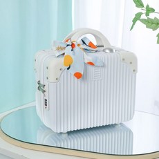 초경량 소형캐리어 트렁크 1박2일 가벼운 승무원 여행용가방, 순백색[리본 업그레이드 버전], 14인치 [표준타입+잠금없음]