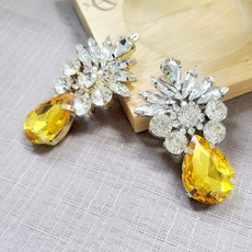 보석모티브 N-034, 백금도금, 시트린, 1개