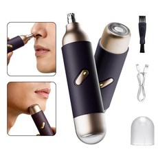 AURRA 2in1 코털 제거기 미니 코털 정리기 남성/여성 전동 코털깎이 콧털제거기 여행용, 보라색, K007