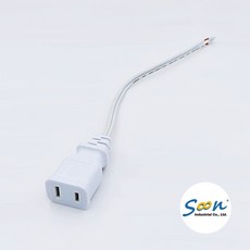 SOON AC 母插座電源線 ST-503 線長約 20 公分 兩芯線, 1個, AC 母插座 7A-125V