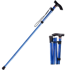 엑셀렉스 초경량 접이식 미끄럼방지 어르신 지팡이, 파랑(블루), 1개