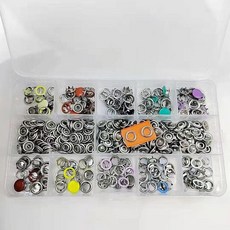 good 不鏽鋼五爪扣, 1個, 100套10色 全部空心 ,無安裝鉗 單釦子, 10色, 全部空心, 無安裝鉗