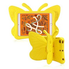 Simicoo 아이패드 11 A16 2025 3D 귀여운 나비 케이스 어린이 여아용 경량 EVA 충격 방지 견고한 어린이 친화적인 키즈 프로 태블릿 커버 아이패드 10세대 11, iPad 10/iPad 11 A16, 옐로우