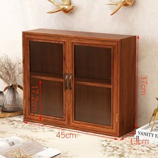 公仔展示盒 公仔盒 壓克力展示盒 公仔收納盒 盲盒收納盒 防塵手辦盲盒實木收納展示架, 1個, 【常规防尘款】实木横柜-复古色