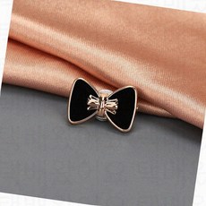 여성 파인 옷 노출 벌어짐 방지 자석 여밈 단추 브로치 옷고정 매너 버튼, P.큰나비블랙 3세트