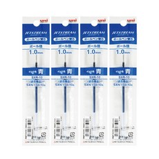 더주니 유니 제트스트림 볼펜 리필 1.0mm 단색 전용 리필심 SXR-10, 1개, 1.0 블루 4개 세트