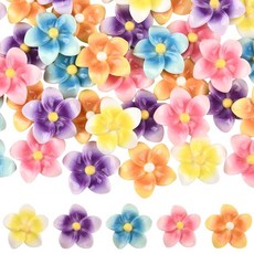 SUNNYCLUE 1박스 50개 5가지 색상 플루메리아 플라워 참 플라워 카보숑 플랫백 레진 하와이안 플로럴 여름 라이프 블로썸 프랜지파니 카보숑 스크랩북 장식 핸드폰 케이스