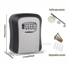 2024 암호 잠금 상자 4 자리 키 비밀 저장 방수 도난 방지 아연 합금 안전, 07 A