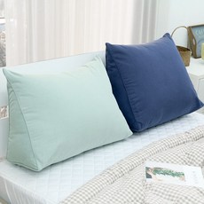 바이오 워싱 면 삼각 등받이 쿠션 커버(솜미포함)/5colors, 네이비 B커버만