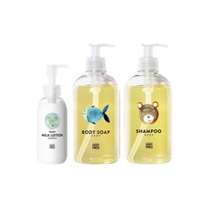 엄마 아기 밀크 로션 × 바디 비누 × 샴푸 세트 [무첨가 민감한 피부 부모와