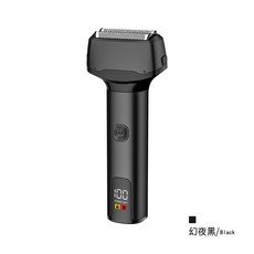 8ARX 剃須刀電動鬍鬚刀往複式全身水洗男士迷你旅行刮鬍刀, 錘子數顯款-黑色