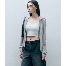 매장정품 몽돌 MONGDOL 크로쉐 니트 후드 집업 라이트그레이 MDCD040LGRAY 129177