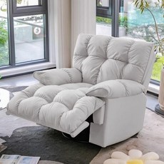 꿀잠의자 일인쇼파 패브릭 스툴 1인용 인테리어소파 원룸 카페, 수동 - 플래그십 모델, O_대형-화이트