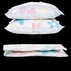 투명 의류압축팩 이불압축팩 이불진공팩 꽃무늬 소형 진공비닐 여행용압축팩