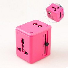 멀티어댑터 2kw 85W 해외여행용 USB동시 5포트 동시충전 USB-AC 초소형 고속, D.플러그+USB2(핑크), 1