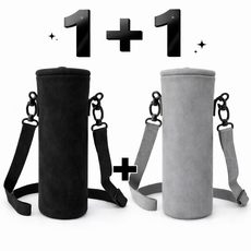 필트라이트 텀블러 파우치 보온병 커버 파우치 여름 운동용 산책용, 블랙+그레이, 1개