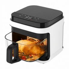 家賀 SONGEN松井 日系3D熱旋5.5L晶鑽玻璃氣炸鍋 氣炸烤箱 SG-421GAF, 白色