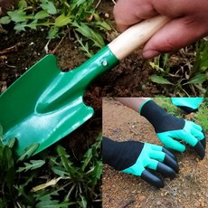 텃밭꾸미기 원예 모종삽 + 갈고리 손톱장갑 세트, 1개