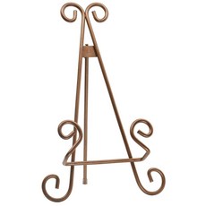 Red Co. 장식용 곡선형 플레이트 스탠드 및 아트 홀더 이젤 올드 골드 마감 - 33cm(13인치) 236116, 구리